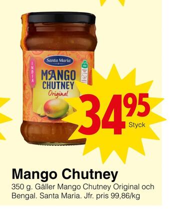 Matöppet Mango chutney erbjuda
