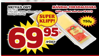 Nya Pulsen Skivad ost erbjuda