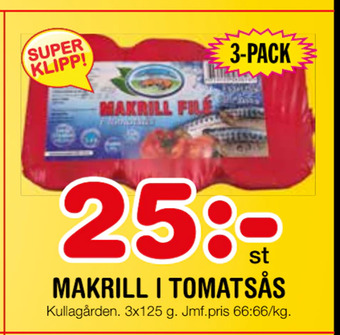 Nya Pulsen Makrill i tomatsås erbjuda