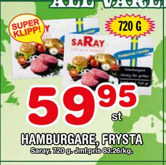 Nya Pulsen Hamburgare, frysta erbjuda