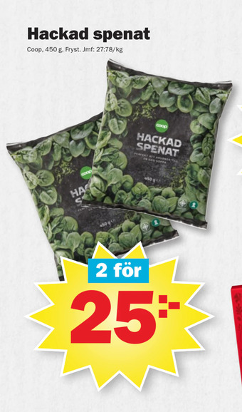 Pekås Hackad spenat erbjuda