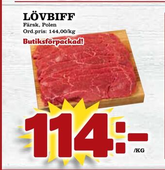 Supergrossen Lövbiff erbjuda