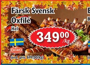 T-jarlen Färsk svensk oxfilé erbjuda
