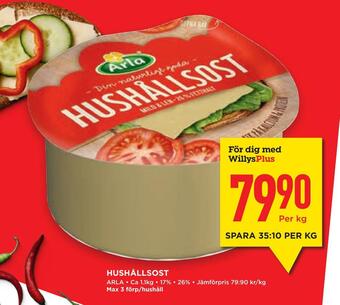 Willys Hemma Hushållsost erbjuda
