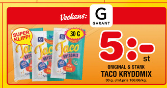 Nya Pulsen Taco kryddmix erbjuda