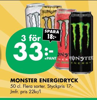 ÖoB Monster energidryck erbjuda