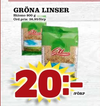 Supergrossen Gröna linser erbjuda