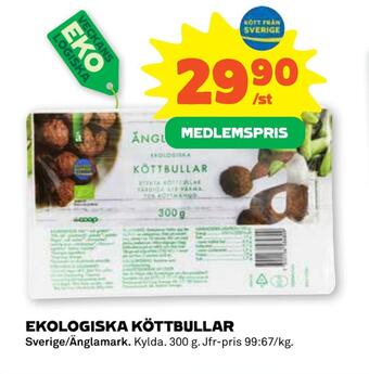 Stora Coop Ekologiska köttbullar erbjuda