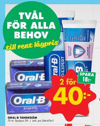 ÖoB Oral-b tandkräm erbjuda