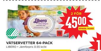 Våtservetter 64-pack