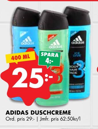 ÖoB Adidas duschcreme erbjuda