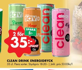 ÖoB Clean drink energidryck erbjuda