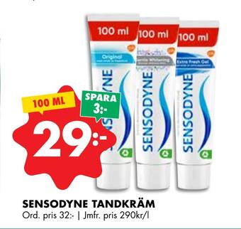 ÖoB Sensodyne tandkräm erbjuda