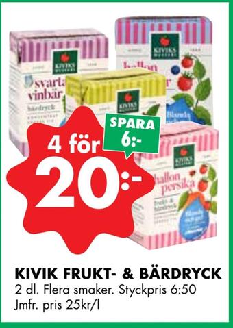 ÖoB Kivik frukt- & bärdryck erbjuda