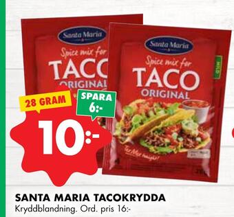 ÖoB Santa maria tacokrydda erbjuda