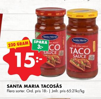 ÖoB Santa maria tacosås erbjuda