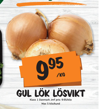 Bazaar Food market Gul lök lösvikt erbjuda
