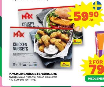 Coop Forum Kycklingnuggets/burgare erbjuda