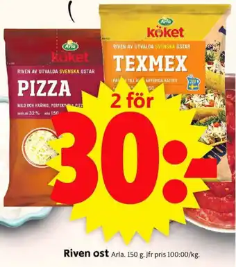 ICA Supermarket Arla Riven ost 150g erbjuda