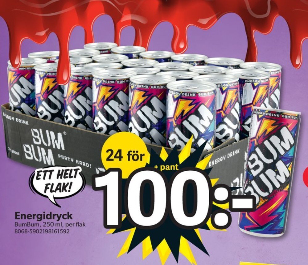 DollarStore Bumbum energidryck erbjuda