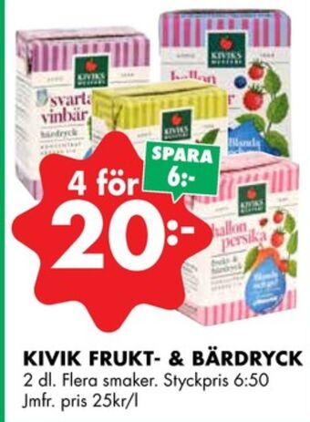 ÖoB Kivik fruktdryck erbjuda