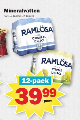 Pekås Ramlösa mineralvatten erbjuda