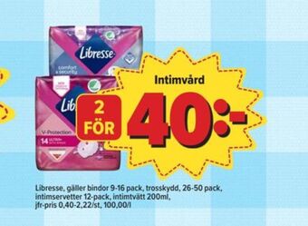 Östenssons Libresse bindor erbjuda