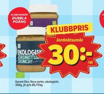 Östenssons Garant jordnötssmör crunchy erbjuda