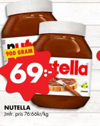 ÖoB Nutella chokladpålägg erbjuda