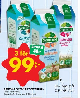 ÖoB Grumme tvättmedel flytande erbjuda