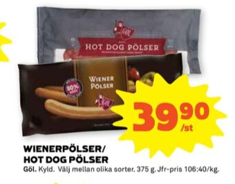Stora Coop Gøl röda hot dog pölser erbjuda