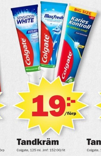 Pekås Colgate tandkräm erbjuda