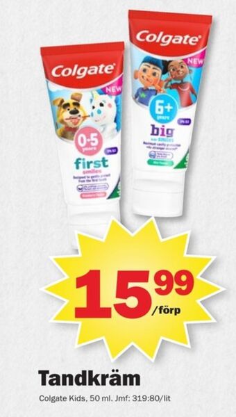 Pekås Colgate tandkräm erbjuda