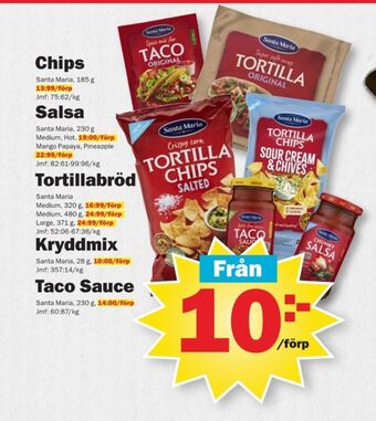 Pekås Santa maria tortillachips erbjuda