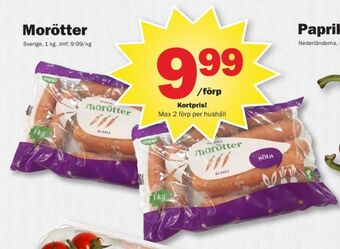 Pekås Coop morötter erbjuda
