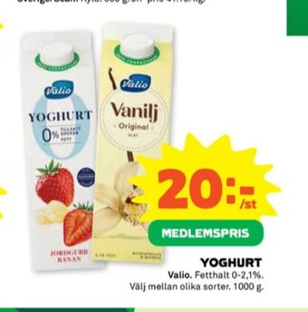 Stora Coop Valio yoghurt erbjuda