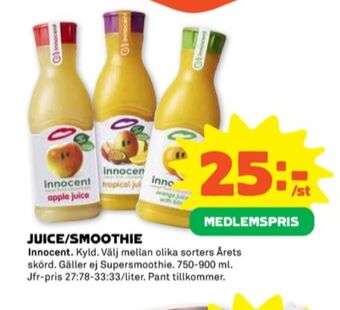 Stora Coop Innocent juice erbjuda