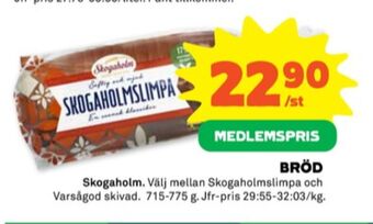 Stora Coop Skogaholmslimpa erbjuda