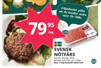 Tempo Garant nötfärs 12% erbjuda