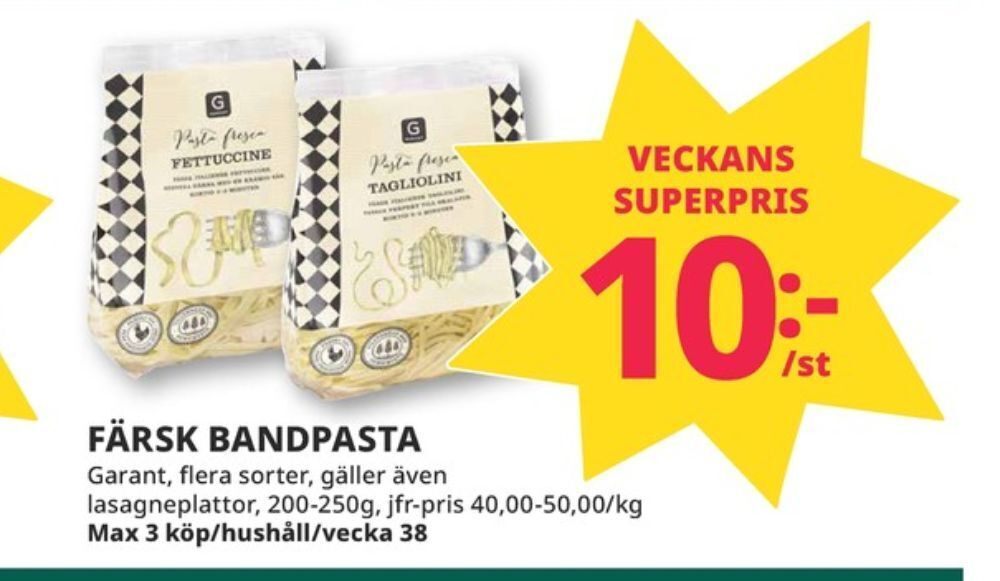 Tempo Garant pasta erbjuda