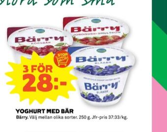 Stora Coop Bärry yoghurt erbjuda