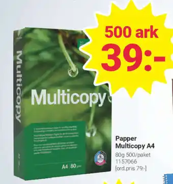 Office Depot Papper Multicopy A4 500 ark erbjuda