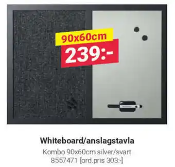 Office Depot Whiteboard/anslagstavla 90x60cm erbjuda