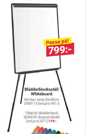 Office Depot Blädderblocksställ Whiteboard 65x90cm erbjuda