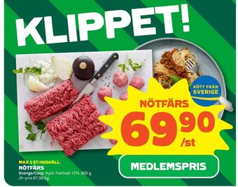 Stora Coop Nötfärs erbjuda