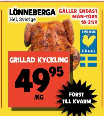 MatArket Grillad kyckling erbjuda