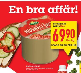 Willys Hushållsost erbjuda