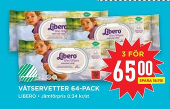 Willys Våtservetter 64-pack erbjuda
