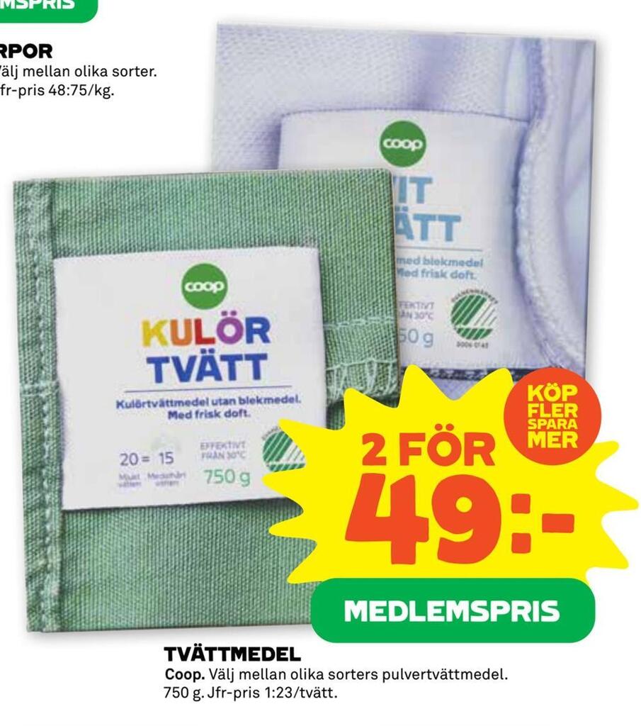 Stora Coop Tvättmedel erbjuda