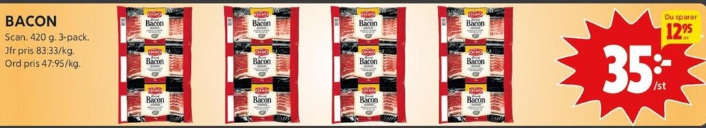 ICA Kvantum BACON Scan. 420 g erbjuda